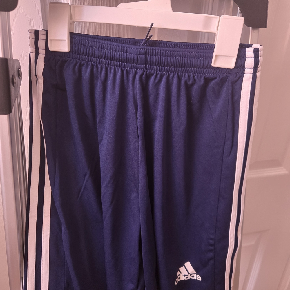 Adidas Navy Blue Joggers with White Stripes